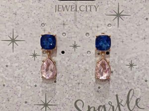 PENDIENTES Lágrima Cristal Rosa y Azul