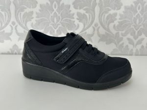 MYSOFT Zapato Negro Brillante