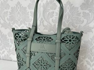 DON ALGODÓN Bolso Mano Calado Verde