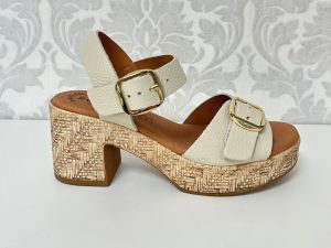 EVA FRUTOS Sandalia Beige Tacón