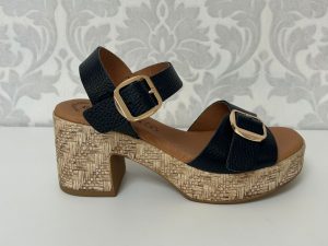 EVA FRUTOS Sandalia Negro Tacón