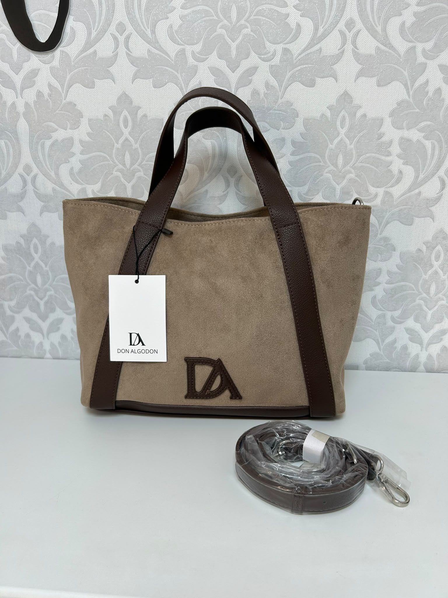 DON ALGODÓN Bolso Mano Taupe - Imagen 2
