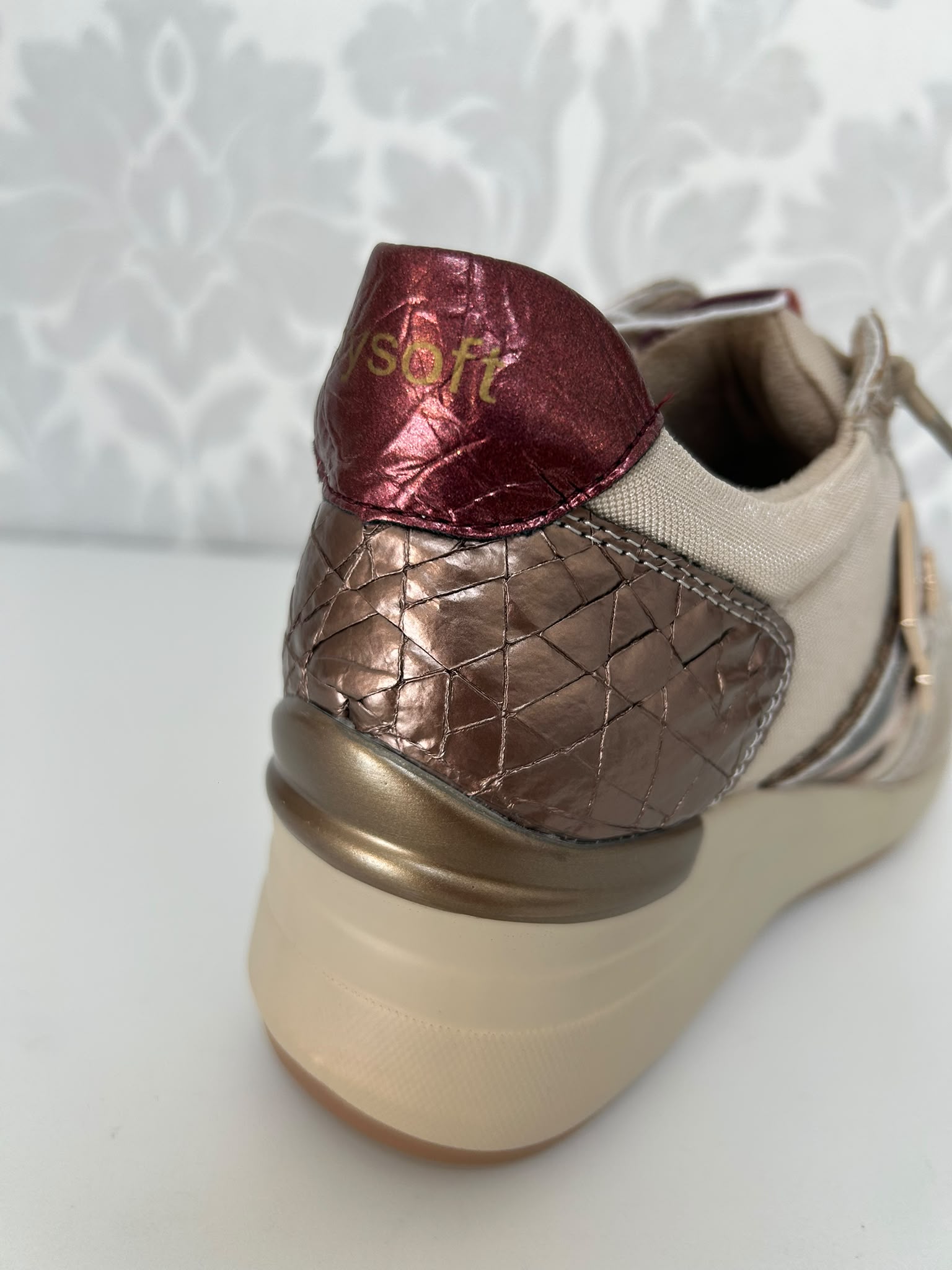 MYSOFT Zapato Beige Cuña Leopardo - Imagen 3