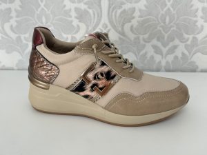 MYSOFT Zapato Beige Cuña Leopardo