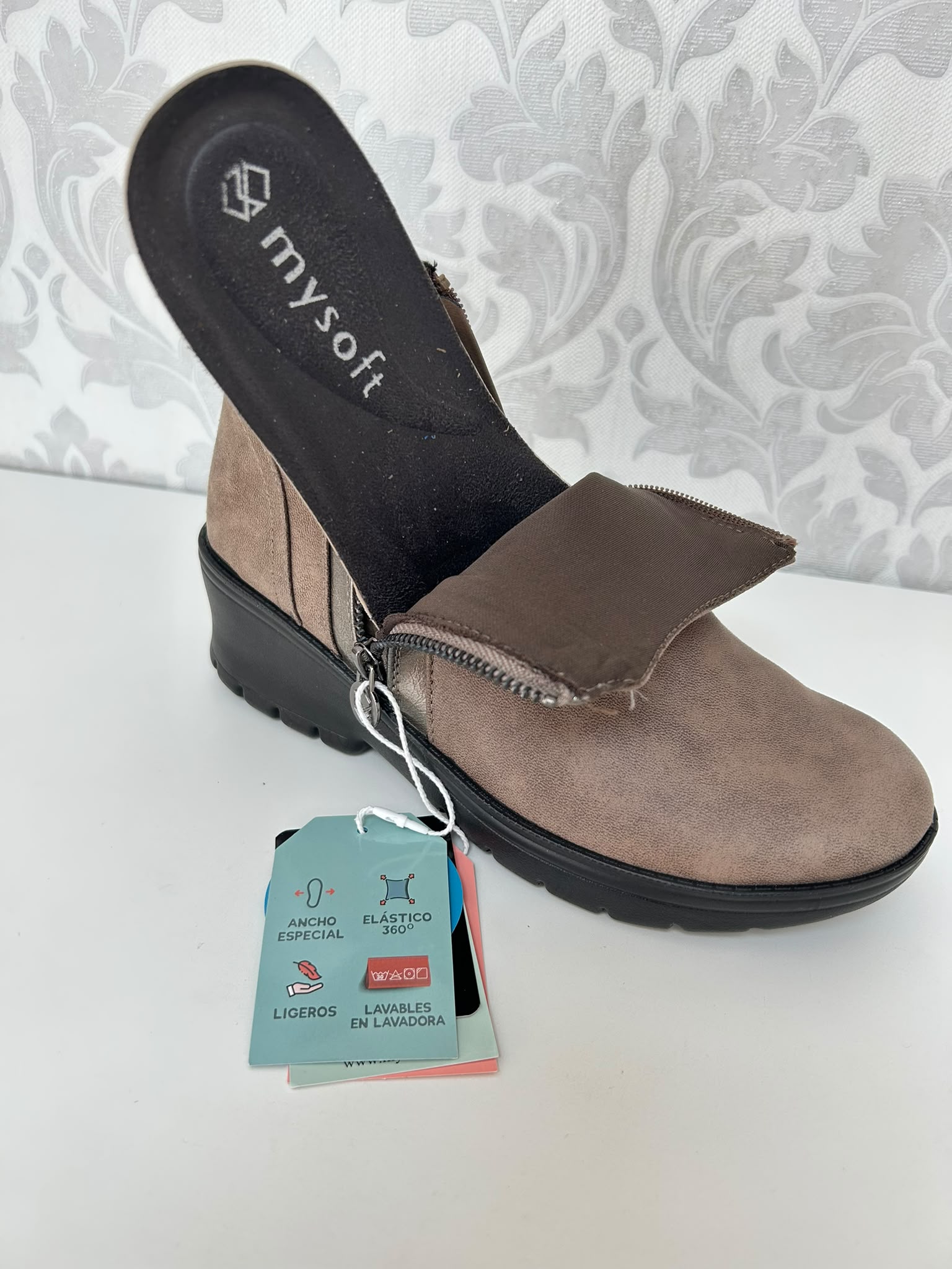MYSOFT Bota Ancho Especial Taupe - Imagen 2